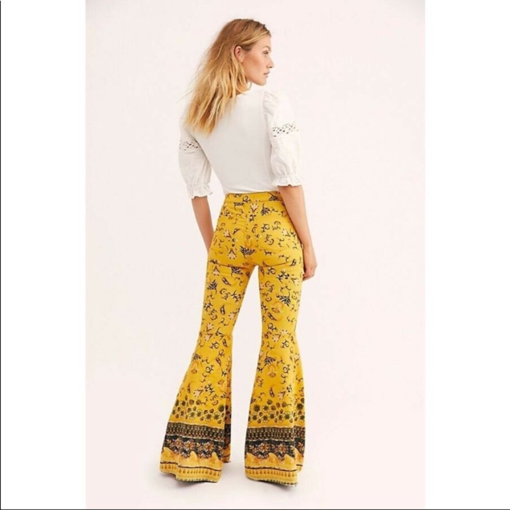 Free People Just Float in Flare Jeans Yellow 26 25 - Picture 2 of 16